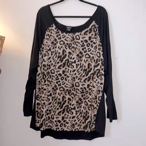 LS leapord print Silk overlay Torrid Top